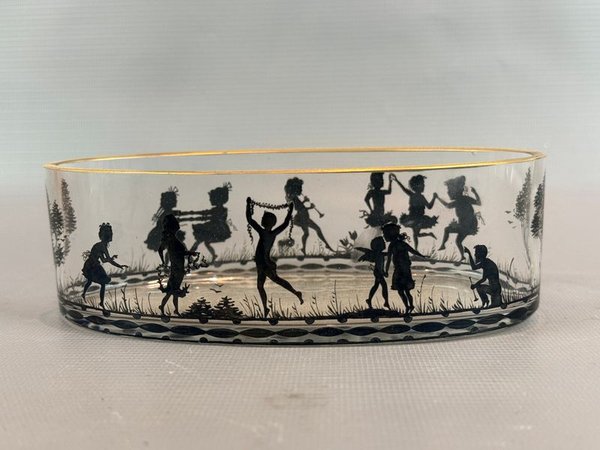 Jarinera Art Decó con Siluetas de Niños Bailando - 16 cm - imagen 1
