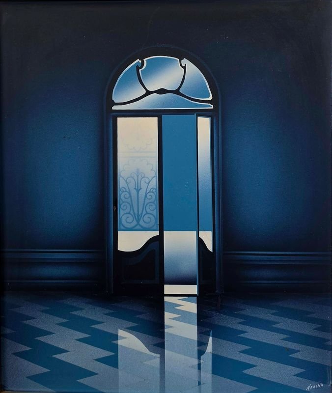 Cuadro "Puerta Azul" de Enrique Medina, 50 x 40 cm