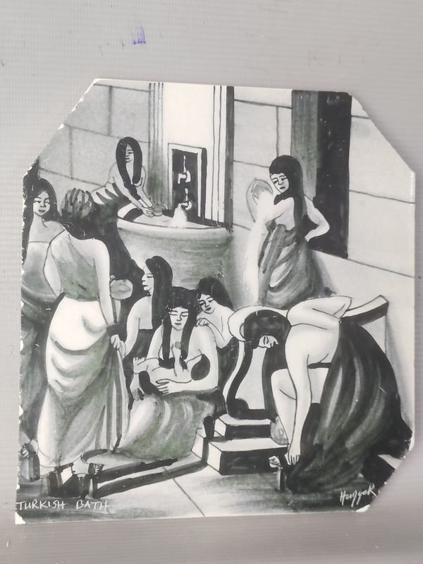 Grabado "Turkish Bath" sobre Baldosa "Hand made TURKIYE" - imagen 1