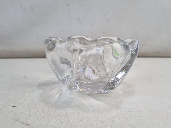 Elegante Cenicero de Cristal Macizo Estilo Murano Diseño Ondulado - imagen 1
