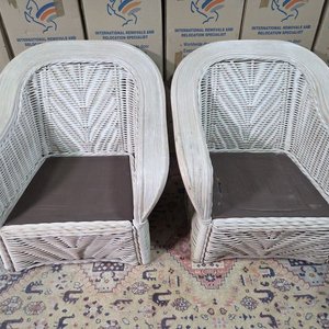 Par de Sillones de Ratán con Almohadones Estampados - imagen 6
