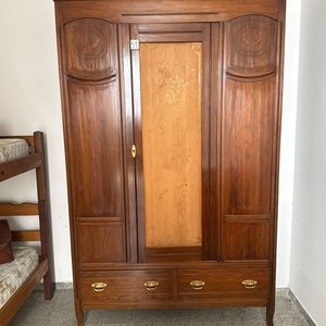 Ropero Antiguo de Madera con 1 Puerta y 2 Cajones - imagen 3