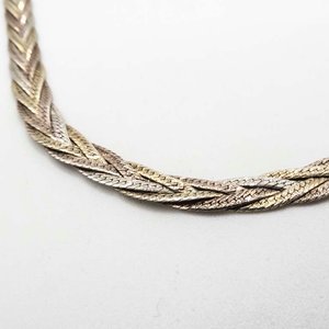 Cadena de Plata Trenzada Chata 40 cm - imagen 2