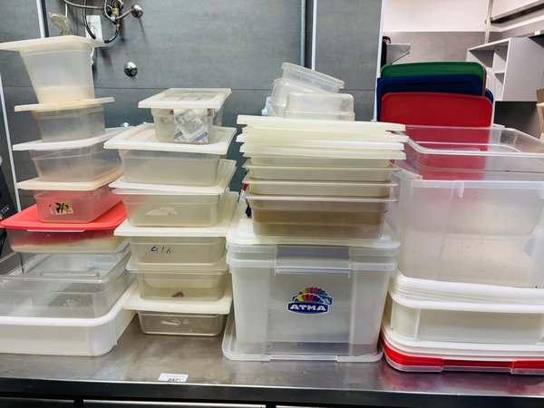Lote de 30 Cubas Plásticas con Tapa, Tupper y Cajones