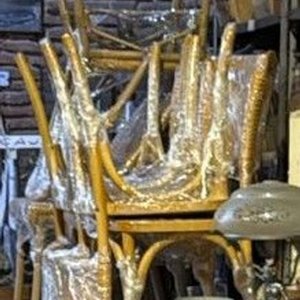 Mesa de Álamo con Vidrio y Cajones + 6 Sillas de Teka - imagen 8