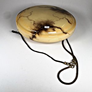 Plafon de Vidrio Opalino con Cadenas y Hilos de Bronce - imagen 2
