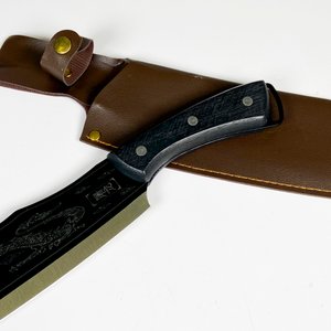 Cuchillo hoja de acero labrada 19 cm ,con vaina - imagen 5