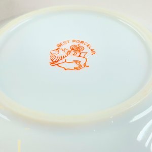Seis Pocillos de Porcelana Blanca con Guarda Dorada y Platillos - imagen 5