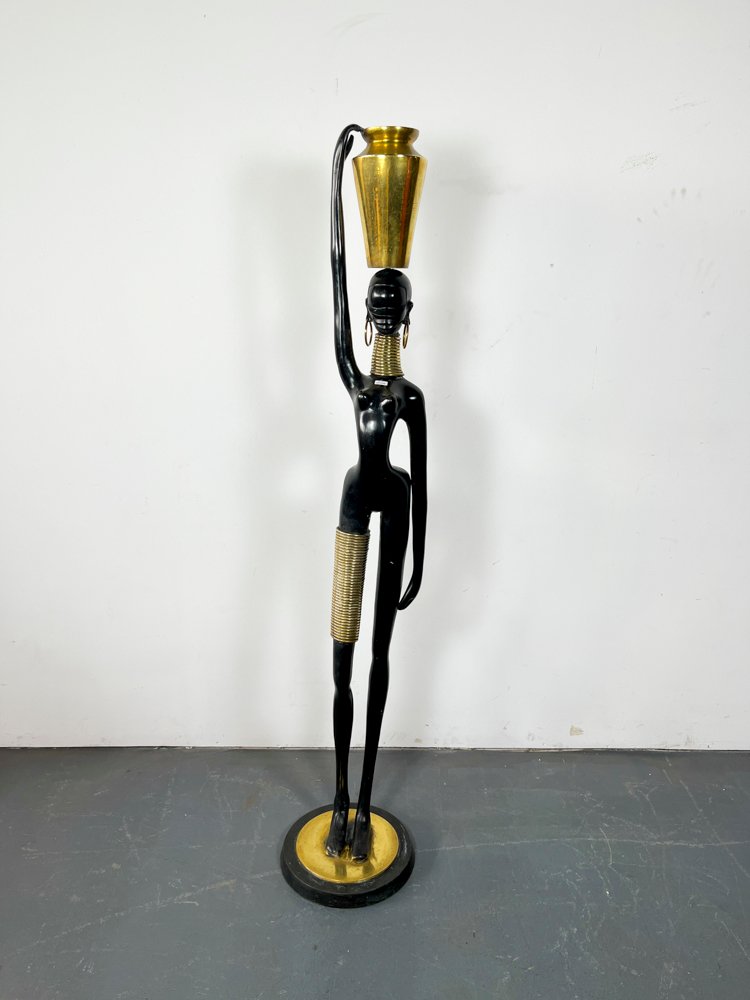 Escultura "Dama Africana" en Metal y Bronce por Karl Hagenauer (circa 1970)