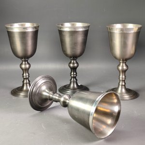Juego de 4 Copas Vintage de Peltre "Minas Gerais" - 16cm Alto - imagen 7
