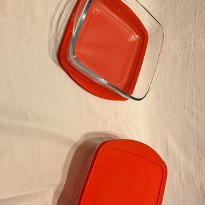 Lote - de dos recipientes de vidrio como para horno - imagen 1