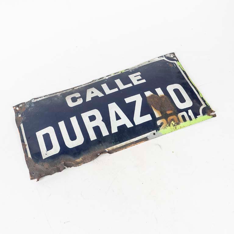 Chapa Antigua Calle Durazno - 24 x 49.5 cm