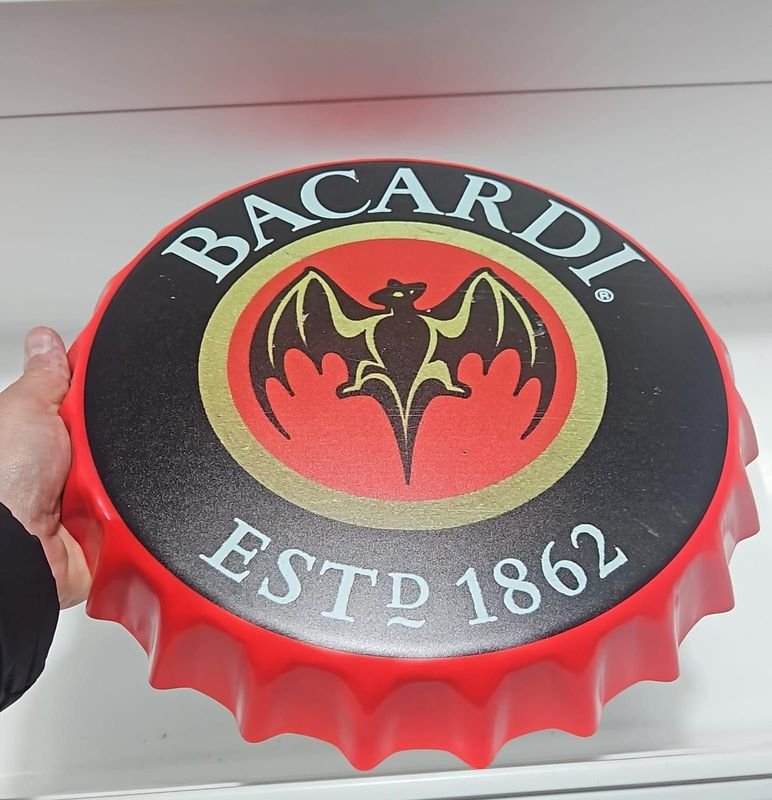 Cartel Decorativo Chapa "Bacardi" Estilo Tapa Cerveza
