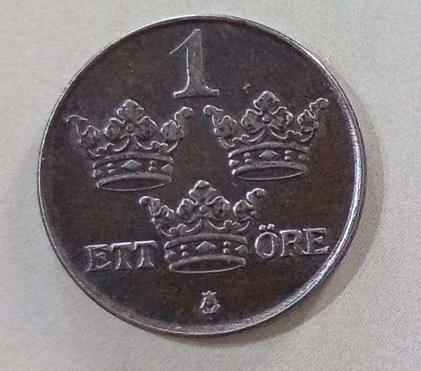 Moneda de 1 ÖRE Sueco, del año 1949. Gustavo V - imagen 1