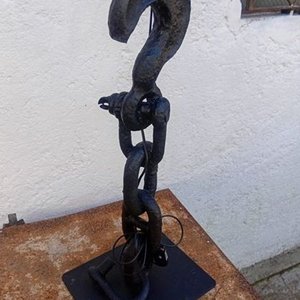 Lámpara de Mesa con Gancho de Barco y Cadena, Instalación Nueva - imagen 4