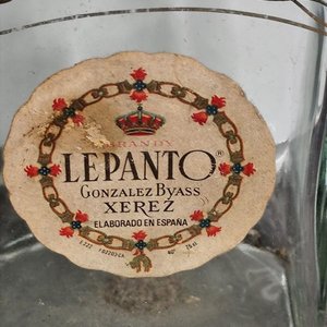 Botella Antigua de Brandy Lepanto Jerez González Byass Española - imagen 2