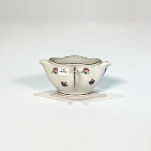 Salsera Oval de Porcelana Blanca con Decoración Floral y Asas Laterales - imagen 2