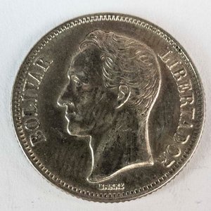 Moneda de Plata Venezolana 1 Bolívar de 1954 - imagen 1
