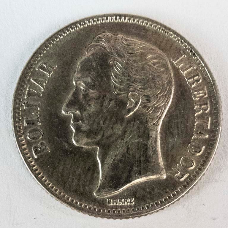 Moneda de Plata Venezolana 1 Bolívar de 1954