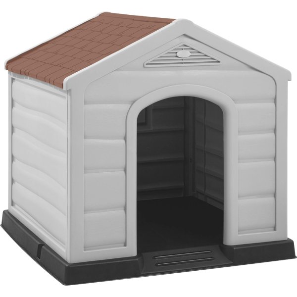 Casa para Mascotas Rimax Grande, Plástico Resistente, Techo Marrón - imagen 1