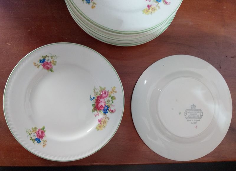 Platos hondos ingleses Staffordshire de cerámica - imagen 2