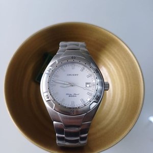 Reloj Orient Acero Inoxidable Bisel Unidireccional Esfera Blanca 42mm - imagen 2