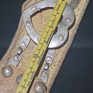 Cinto de Cuero Crudo con Apliques de Plata y Oro, Sellado Miglionico - imagen 6