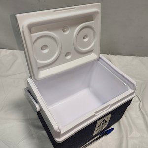 Conservadora Arye Azul y Blanca, 4 Litros, Tapa con Posavasos - imagen 4