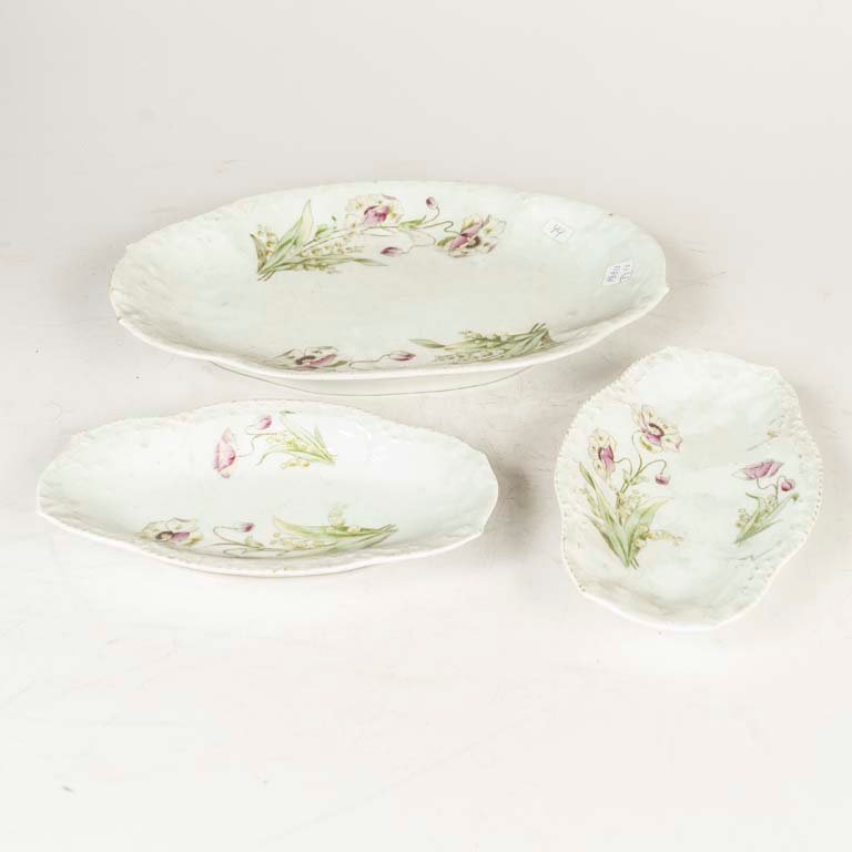 Set de 3 Piezas de Porcelana Bavaria con Flores