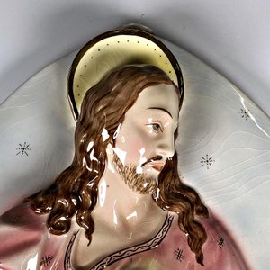 Placa Religiosa en Cerámica Italiana: Sagrado Corazón de Jesús - imagen 3