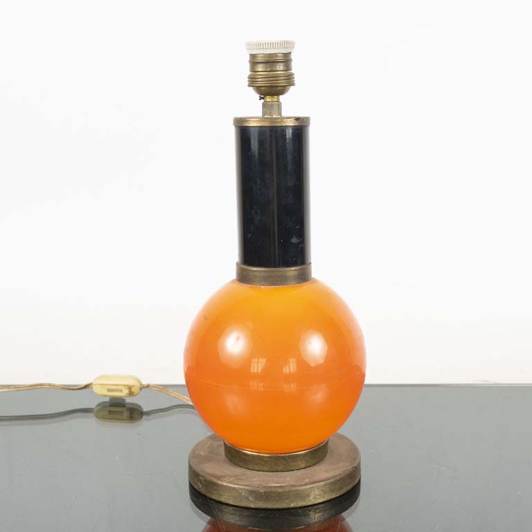 Lampara años 60, de bronce y acrilico - Medidas: 14x36cm