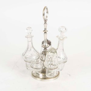 Vinagrera Christofle de Plata con Cristalería Antigua - imagen 1