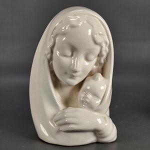 Figura de Loza Alemana: Madre e Hijo, 16.5cm - imagen 2