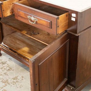 Mueble Lavatorio con Tapa de Mármol, Dos Puertas y Dos Cajones - imagen 2