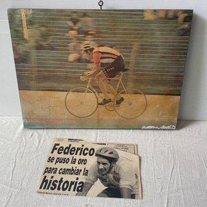 Mural Autografiado de Federico Moreira Ciclista Uruguayo - imagen 1