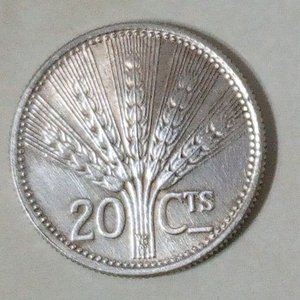 Moneda Uruguaya de Plata 1954 - 20 Centésimos con Efigie de Artigas - imagen 2