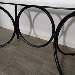 Mesa Oval de Vidrio con Base de Hierro - imagen 6