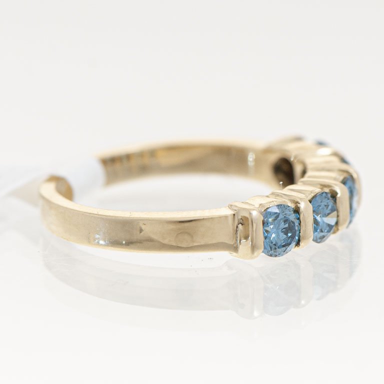 Anillo de Oro con Brillantes Azules - imagen 2