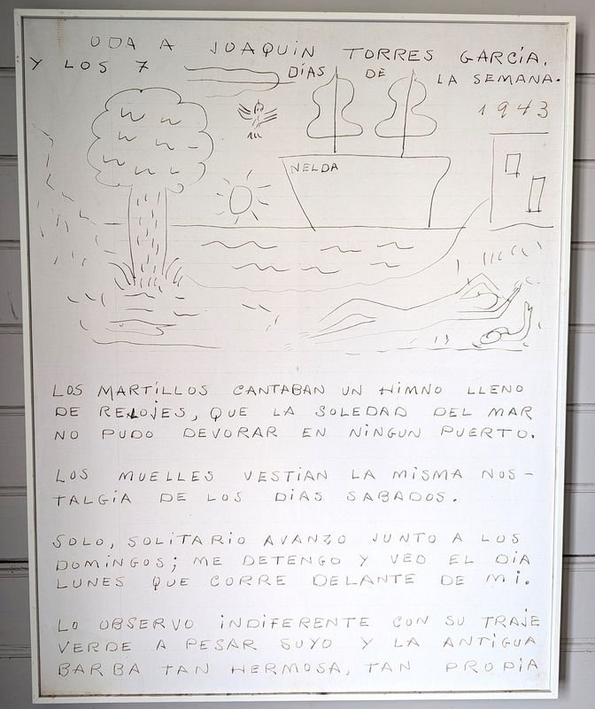 Reproducción de obra de Francisco Matto: Oda a Joaquín Torres Garcia y los siete días de la semana, 1946
