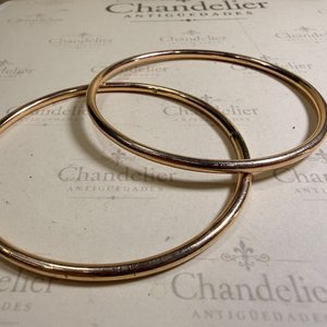 Par de Esclavas Rígidas Antiguas Reforzadas en Oro 18k Rojo - imagen 5