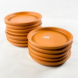 Doce Platos para Postre de Cerámica Color Terracota - imagen 1