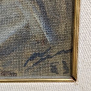 Óleo sobre Fibra "Desnudo" de Manolo Lima Firmado - imagen 4