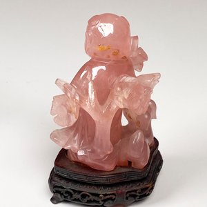 Par de Figuras de Cuarzo Rosa con Bases de Madera - imagen 7