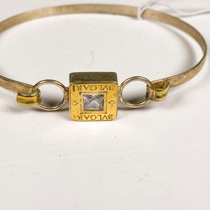 Pulsera Rígida de Plata con Piedra y Logo Bulgari - imagen 3
