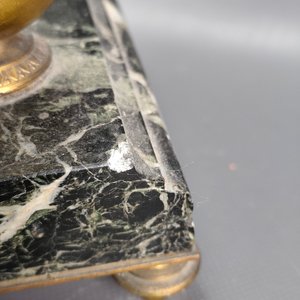Tintero de Escritorio en Mármol y Bronce con Figura de Perro Firmada A. Marionnet - imagen 9