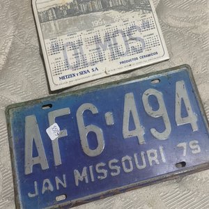 Lote anterior: Chapa de Matrícula "AF6-494" de Missouri, USA