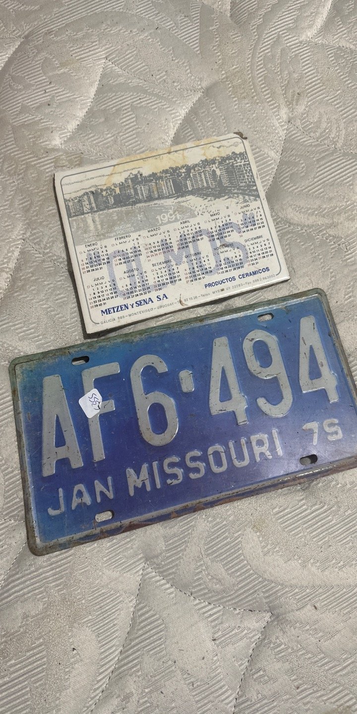 Chapa de Matrícula "AF6-494" de Missouri, USA