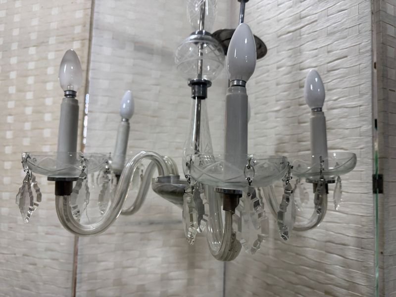 Lámpara de cristal artesanal checoslovaca - imagen 4