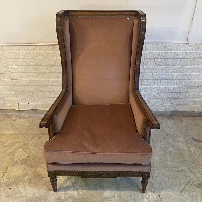Sillon Luis XVI tapizado en pana con almohadón - Medidas: 66x60x76cm