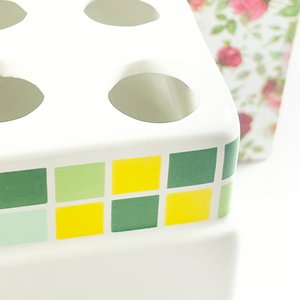 Diez Portacepillos de Cerámica con Diseño Floral - imagen 5